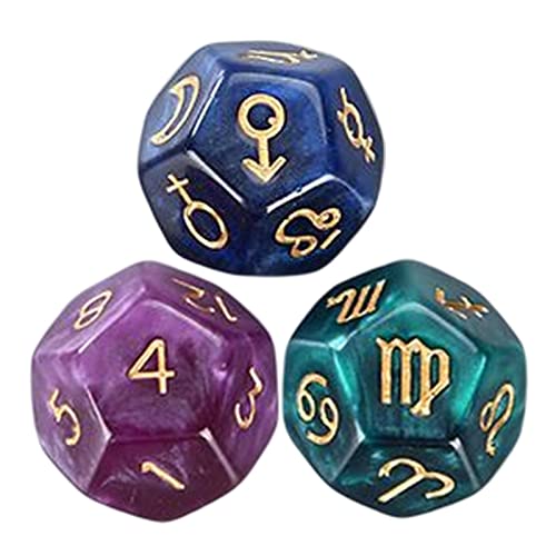 3 x mehrseitige astrologische Wahrsagungswürfel, Freizeit- und Unterhaltungsspielzeug, lila, grün, blau, 20 mm 3 x mehrseitige astrologische Wahrsagungswürfel, Freizeit- und Unterhaltungsspielzeug, lila, grün, blau, 20 mm von CRDARAAV