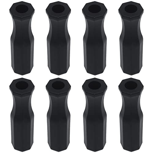 8 x Tischfußball-Griffe, schwarz, 1,6 cm Kicker-Stangen, achteckige Griffe von CRDARAAV