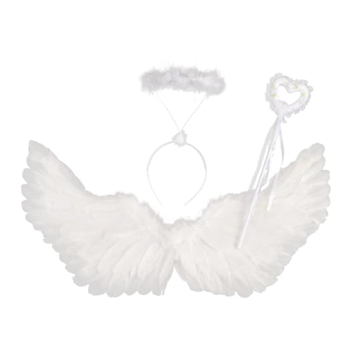 Engelsflügel Cosplay Geschenk Stirnband für Karneval Geburtstag Bühnenaufführung 80cmx40cm Weiß 80x40cm von CRDARAAV