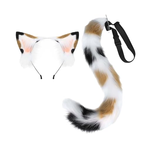 Katzenohren Haarreif und Langschwanz Wolfsohren für Karneval Erwachsene Karneval Schwarz Weiß Braun Katzenohren Haarreif und Langschwanz Wolfsohren für Karneval Erwachsene Karneval Schwarz Weiß Braun von CRDARAAV
