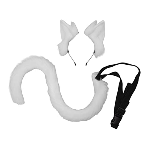 Katzenohren und -schwanz, Kunstfell, langer Schwanz für Anime, Cosplay, Kostüm, Weiß, 2 Stück Katzenohren und -schwanz, Kunstfell, langer Schwanz für Anime, Cosplay, Kostüm, Weiß, 2 Stück von CRDARAAV