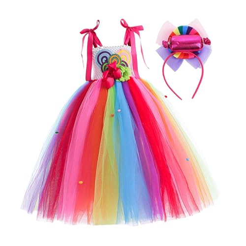 Süßigkeitenkleid für Mädchen, buntes Prinzessinnen-Kostüm für Halloween, Karneval, Festival, 130 cm, 130 cm Süßigkeitenkleid für Mädchen, buntes Prinzessinnen-Kostüm für Halloween, Karneval, Festival, 130 cm, 130 cm von CRDARAAV