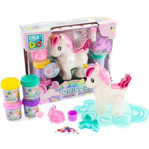 CREADO' - Nice Group Magisches Pferd Einhorn mit Extruder für Modelliermasse, Bunte Presse, Mähne und weiche Eiscreme. von Creadò