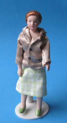 CREAL SàRL Frau im eleganten Kostüm Puppe für die Puppenstube Miniatur 1:12 von CREAL SàRL