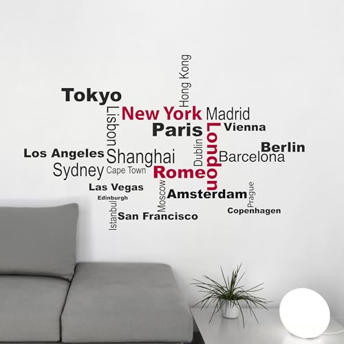 CREARREDA Wandaufkleber XL Cities 95 x 150 cm Wandsticker Skyline Urban aus abnehmbarem Vinyl, moderne Dekoration für glatte Wände zu Hause, Studio und Büro CREARREDA Wandaufkleber XL Cities 95 x 150 cm Wandsticker Skyline Urban aus abnehmbarem Vinyl, moderne Dekoration für glatte Wände zu Hause, Studio und Büro von CREARREDA