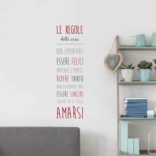 CREARREDA Wandaufkleber XL Regeln 155 x 45 cm Wandaufkleber aus Vinyl mit inspirierendem Spruch, einfach anzubringen und zu entfernen, ideal für Küche, Wohnzimmer und Kinderzimmer CREARREDA Wandaufkleber XL Regeln 155 x 45 cm Wandaufkleber aus Vinyl mit inspirierendem Spruch, einfach anzubringen und zu entfernen, ideal für Küche, Wohnzimmer und Kinderzimmer von CREARREDA