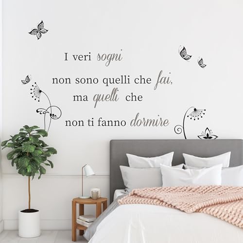 CREARREDA Wandsticker XL Die wahren Träume, 100 x 190 cm, dekorativer Wandaufkleber aus ungiftigem Vinyl, abnehmbar, perfekt für Kinderzimmer, Arbeitszimmer oder Wand zum Lesen von CREARREDA