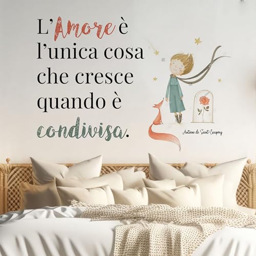 CREARREDA XL Wandaufkleber Der Kleine Prinz 90 x 125 cm Abnehmbarer Wandaufkleber aus ungiftigem Vinyl, Poetische Dekoration für Kinderzimmer und glatte Wände CREARREDA XL Wandaufkleber Der Kleine Prinz 90 x 125 cm Abnehmbarer Wandaufkleber aus ungiftigem Vinyl, Poetische Dekoration für Kinderzimmer und glatte Wände von CREARREDA