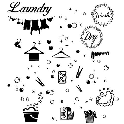 CREATCABIN 4 Stück Vinyl-Wandaufkleber Für Waschküche Waschen Trocknen Zitat Waschmaschine Trockner Wandaufkleber Selbstklebend Abziehen Und Aufkleben Wandbild Dekoration Für Zuhause Badezimmer CREATCABIN 4 Stück Vinyl-Wandaufkleber Für Waschküche Waschen Trocknen Zitat Waschmaschine Trockner Wandaufkleber Selbstklebend Abziehen Und Aufkleben Wandbild Dekoration Für Zuhause Badezimmer von CREATCABIN