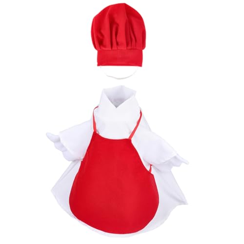 CREATCABIN Goose Chef Outfit Veranda Gans Kostüm FireBrick White Polyester Soft Clothes Hat 15.5x19 Inch Chefs Yard Lawn Clothing Set Accessories for Outdoor Spring Garden Art Craft DIY Decoration von CREATCABIN