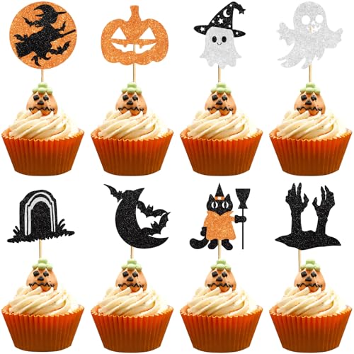 CREATCABIN Halloween-Cupcake-Topper, Kürbis-Cupcake-Topper, Kuchendekoration, Ausstellung, Verlobung, Feier, Valentinstag, Party, Donut-Kuchendekorationen, Zubehör für Halloween, 6,9 x 6,9 cm, 24 CREATCABIN Halloween-Cupcake-Topper, Kürbis-Cupcake-Topper, Kuchendekoration, Ausstellung, Verlobung, Feier, Valentinstag, Party, Donut-Kuchendekorationen, Zubehör für Halloween, 6,9 x 6,9 cm, 24 von CREATCABIN