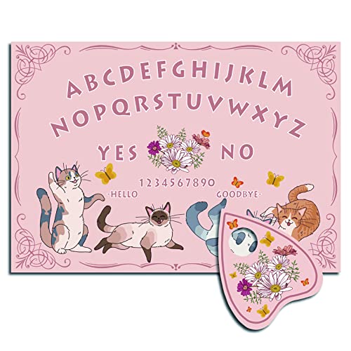 CREATCABIN Kitty Wood Spirit Board Cat Pendulum Board Sprechende Ouija-Bretter Aus Holz Mit Planchette Wünschelruten-Wahrsage-Kit Game Spirit Hunt Metaphysical Message Decor for Wicca 11.8 x 8.3 Inch CREATCABIN Kitty Wood Spirit Board Cat Pendulum Board Sprechende Ouija-Bretter Aus Holz Mit Planchette Wünschelruten-Wahrsage-Kit Game Spirit Hunt Metaphysical Message Decor for Wicca 11.8 x 8.3 Inch von CREATCABIN