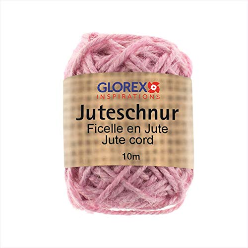 CREATIV DISCOUNT® NEU Glorex Juteschnur, 10 x 0,03m, Pink von CREATIV DISCOUNT
