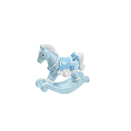 CREATIV DISCOUNT® NEU Polyresin- Schaukelpferd, Blau, ca. 4cm von CREATIV DISCOUNT