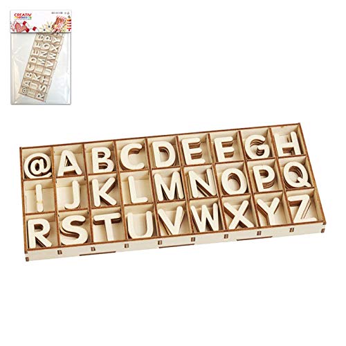 CREATIV DISCOUNT Buchstabenset, Holz, 81 Teile, 2,8cm, Natur von CREATIV DISCOUNT