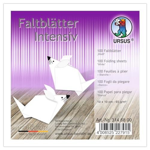 CREATIV DISCOUNT Faltblätter intensiv 100 Blatt, 10x10cm, weiß von CREATIV DISCOUNT