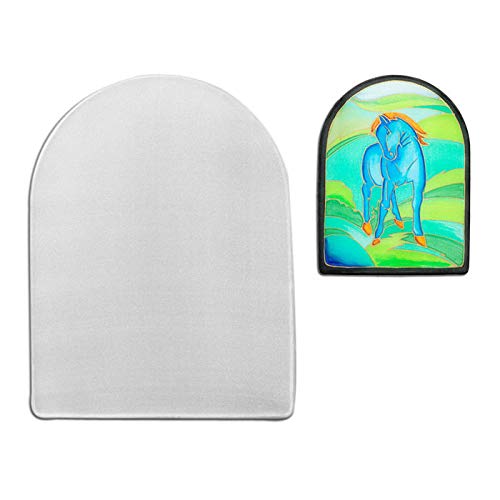 CREATIV DISCOUNT Fensterbild, weiß, Pongé 08, 15x20 cm Rundbogen von CREATIV DISCOUNT