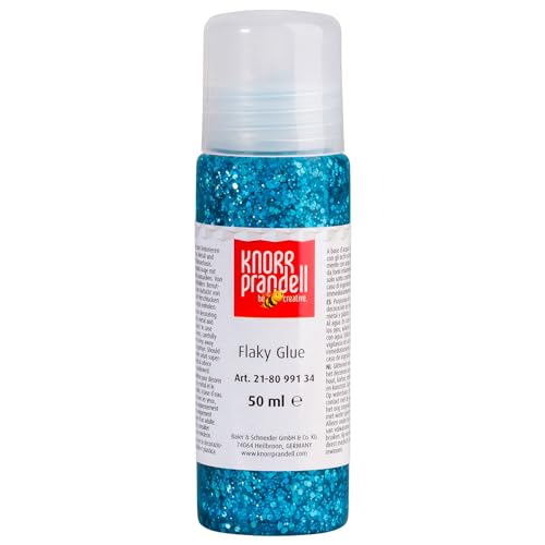 CREATIV DISCOUNT Glitterfarbe Flaky Glue, mit Linerspitze, 50 ml, Himmelblau von CREATIV DISCOUNT
