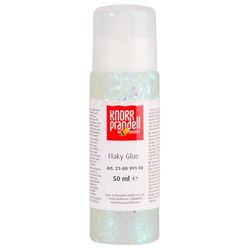 CREATIV DISCOUNT Glitterfarbe Flaky Glue, mit Linerspitze, 50 ml, Weiß von CREATIV DISCOUNT