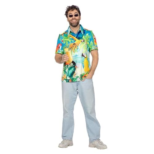 CREATIV DISCOUNT Herren-Kostüm Hawaii-Hemd Papagei, bunt, Gr. L von CREATIV DISCOUNT