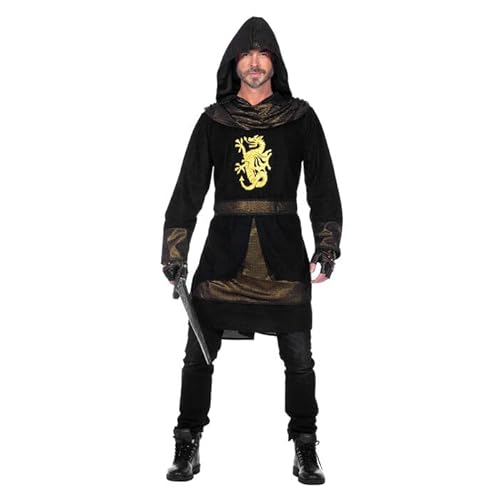 CREATIV DISCOUNT Herren-Kostüm Schwarzer Ritter, Oberteil mit Kapuze, Gr. L von CREATIV DISCOUNT