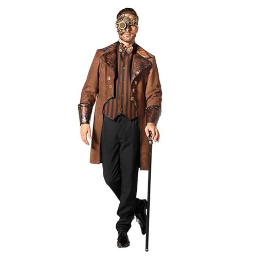 CREATIV DISCOUNT Herren-Kostüm Steampunk-Mantel Snake, braun, Gr. 56 von CREATIV DISCOUNT