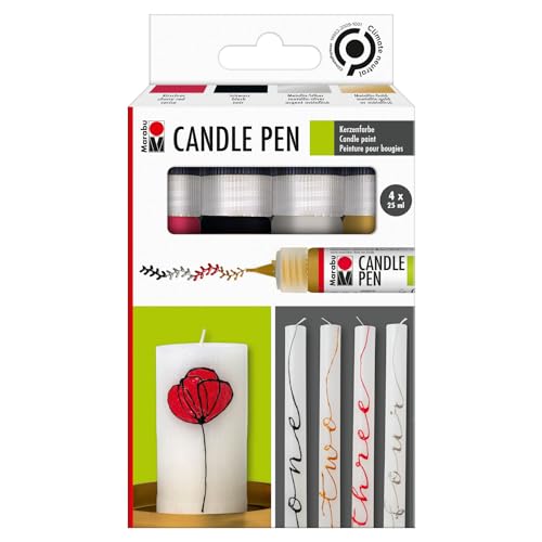 CREATIV DISCOUNT Kerzenmalstift Candle Pen Set, 4 x 25 ml von CREATIV DISCOUNT