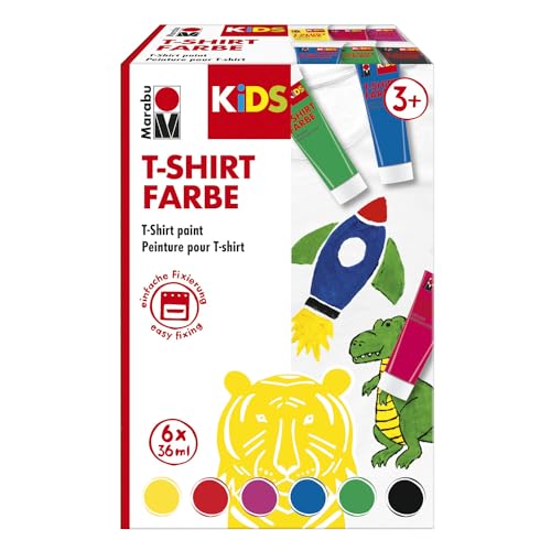 CREATIV DISCOUNT Kids T-Shirt Stoffmalfarbe-Set, 6 x 36 ml von CREATIV DISCOUNT