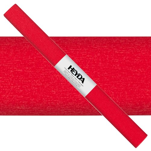 CREATIV DISCOUNT Krepp-Papier farbfest, 50 x 250 cm, 32 g/qm, 1 Rolle, Mittelrot von CREATIV DISCOUNT