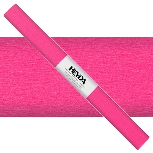 CREATIV DISCOUNT Krepp-Papier farbfest, 50 x 250 cm, 32 g/qm, 1 Rolle, Pink von CREATIV DISCOUNT