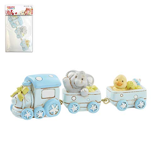 CREATIV DISCOUNT Mini Eisenbahn, blau, ca. 9x2,5x2,5cm von CREATIV DISCOUNT