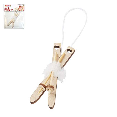 CREATIV DISCOUNT Mini-Ski mit Stöcken, 6,5cm,Hellbraun CREATIV DISCOUNT Mini-Ski mit Stöcken, 6,5cm,Hellbraun von CREATIV DISCOUNT