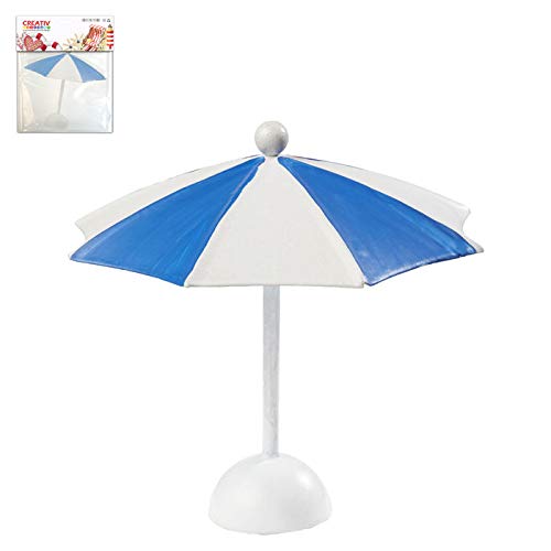 CREATIV DISCOUNT Mini-Sonnenschirm, blau-weiß, 10x10cm CREATIV DISCOUNT Mini-Sonnenschirm, blau-weiß, 10x10cm von CREATIV DISCOUNT