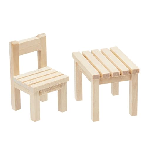 Miniatur-Stuhl-Tisch-Set, Größe 3 x 3 x 5,5 cm Miniatur-Stuhl-Tisch-Set, Größe 3 x 3 x 5,5 cm von CREATIV DISCOUNT