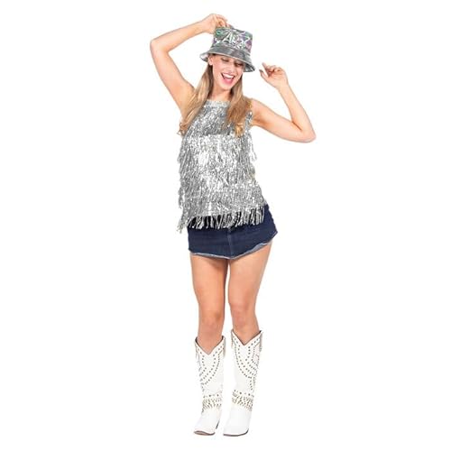 CREATIV DISCOUNT NEU Damen-Kostüm Party-Top metallisch mit Fransen und Pailletten, silber, Gr. L/XL CREATIV DISCOUNT NEU Damen-Kostüm Party-Top metallisch mit Fransen und Pailletten, silber, Gr. L/XL von CREATIV DISCOUNT
