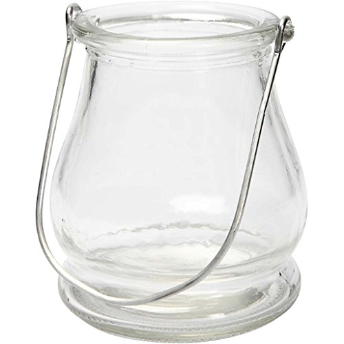 CREATIV DISCOUNT NEU Glas Laterne, D: 9 cm, H: 10 cm, 12 Stck. - Hinweis: Dieser Artikel Wird Ihnen direkt vom Hersteller in einem separaten Paket zugeschickt von CREATIV DISCOUNT