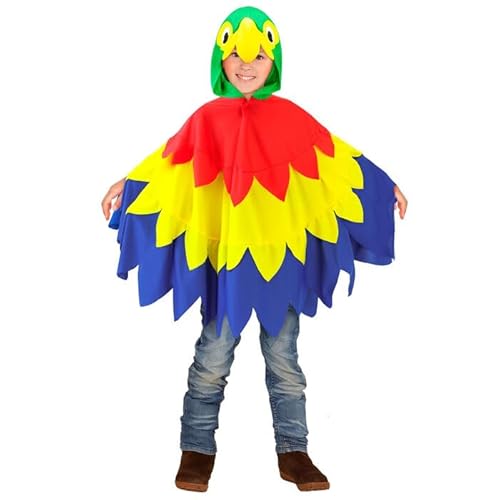 CREATIV DISCOUNT NEU Kinder-Kostüm Papagei, Überwurf mit Kapuze, Einheitsgröße von CREATIV DISCOUNT