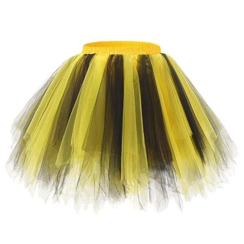 CREATIV DISCOUNT NEU Tutu Tüllrock mehrlagig, schwarz-gelb, Einheitsgröße von CREATIV DISCOUNT