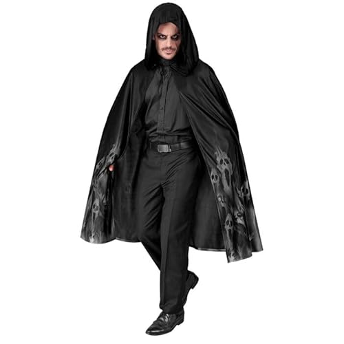 CREATIV DISCOUNT NEU Umhang Halloween Geister, mit Kapuze, schwarz, 120cm von CREATIV DISCOUNT