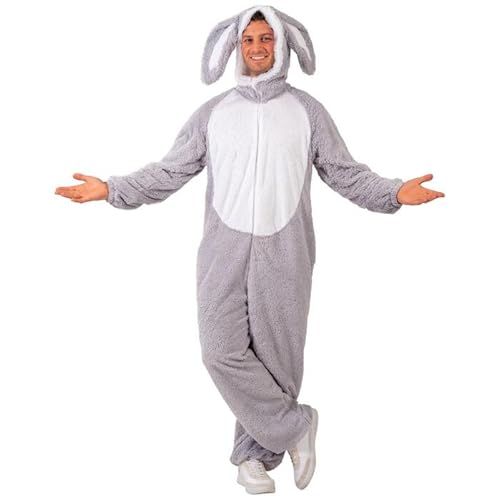 CREATIV DISCOUNT NEU Unisex-Kostüm Overall Kaninchen/Hase, grau-weiß, Einheitsgröße von CREATIV DISCOUNT