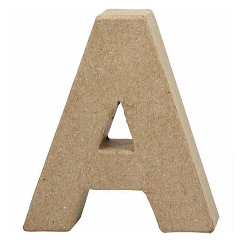 CREATIV DISCOUNT Papp-Buchstabe, 10 cm, Stärke 1,7 cm, Natur, A von CREATIV DISCOUNT
