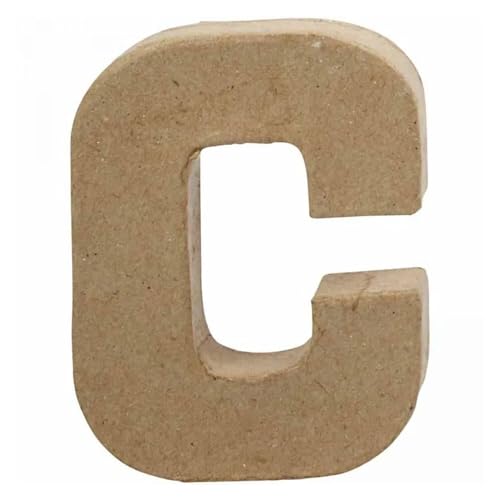 CREATIV DISCOUNT Papp-Buchstabe, 10 cm, Stärke 1,7 cm, Natur, C von CREATIV DISCOUNT