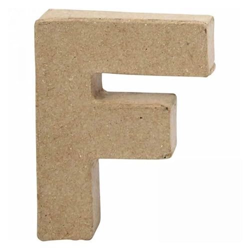 CREATIV DISCOUNT Papp-Buchstabe, 10 cm, Stärke 1,7 cm, Natur, F von CREATIV DISCOUNT