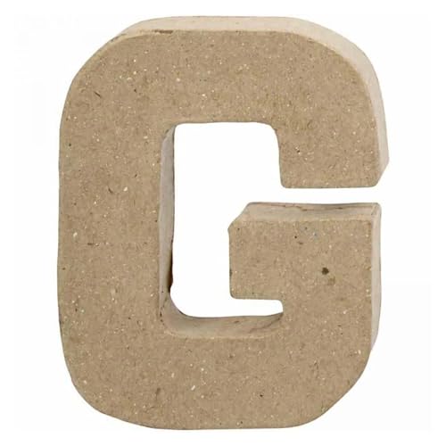 CREATIV DISCOUNT Papp-Buchstabe, 10 cm, Stärke 1,7 cm, Natur, G von CREATIV DISCOUNT