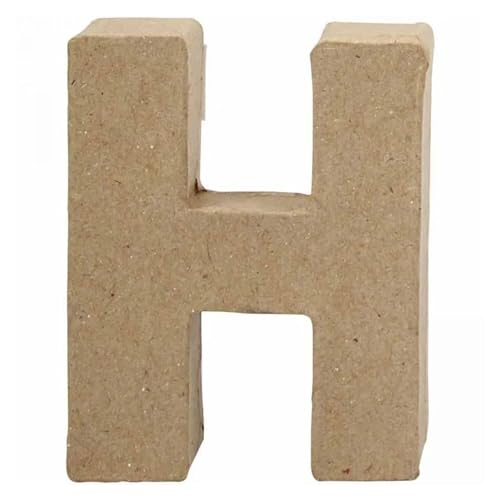 CREATIV DISCOUNT Papp-Buchstabe, 10 cm, Stärke 1,7 cm, Natur, H von CREATIV DISCOUNT