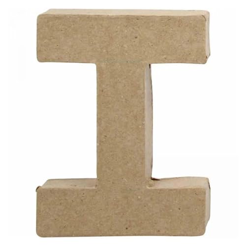 CREATIV DISCOUNT Papp-Buchstabe, 10 cm, Stärke 1,7 cm, Natur, I von CREATIV DISCOUNT