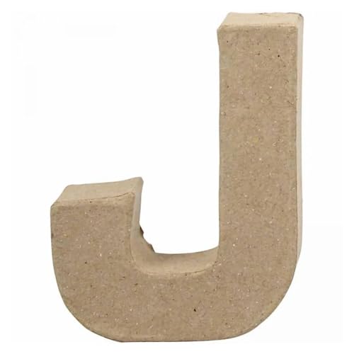 CREATIV DISCOUNT Papp-Buchstabe, 10 cm, Stärke 1,7 cm, Natur, J von CREATIV DISCOUNT