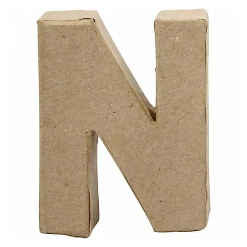 CREATIV DISCOUNT Papp-Buchstabe, 10 cm, Stärke 1,7 cm, Natur, N von CREATIV DISCOUNT