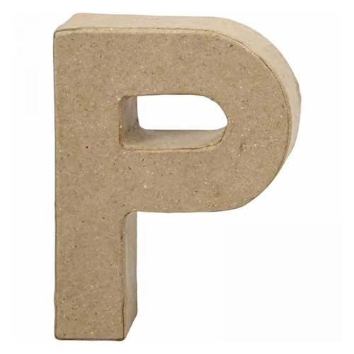CREATIV DISCOUNT Papp-Buchstabe, 10 cm, Stärke 1,7 cm, Natur, P von CREATIV DISCOUNT