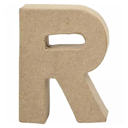 CREATIV DISCOUNT Papp-Buchstabe, 10 cm, Stärke 1,7 cm, Natur, R von CREATIV DISCOUNT